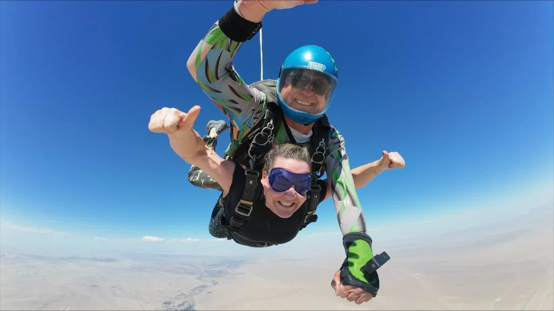 Karen goes skydiving