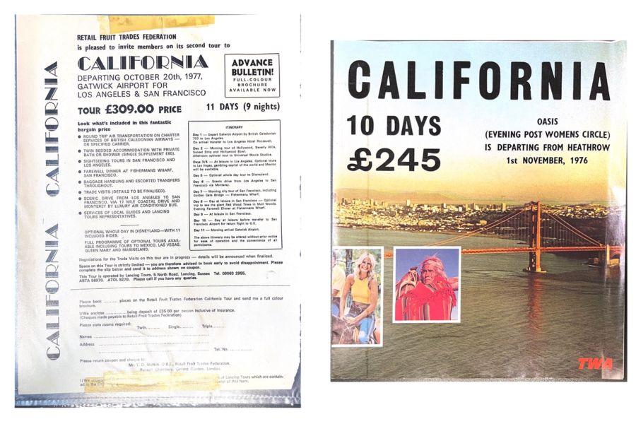 Scans of Lancing Travel's old newspaper advertisement for a California tour Scans of Lancing Travel's old newspaper advertisement for a California tour
