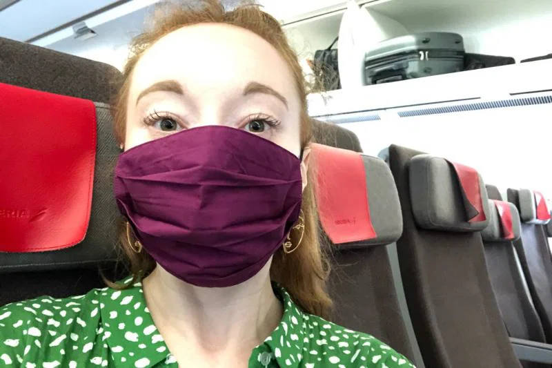 Masks are required to be worn throughout the airport and on the flight