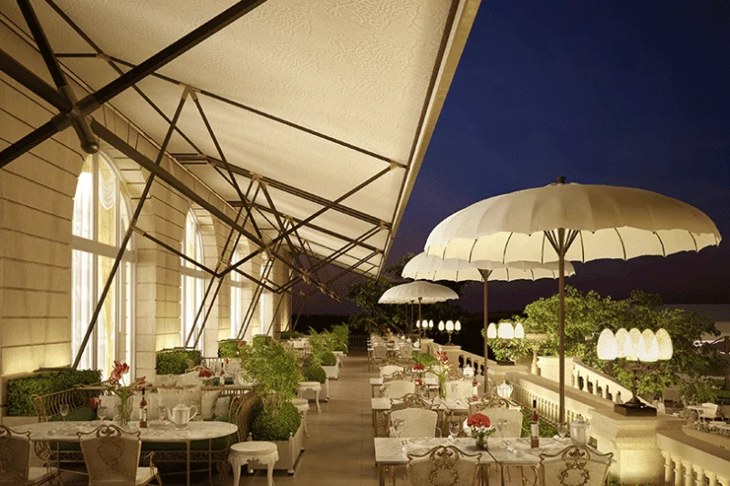 The terrace at gastronomic restaurant Deessa