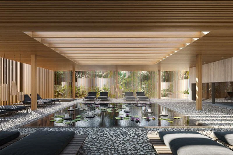 Relaxation lounge at the Flow spa