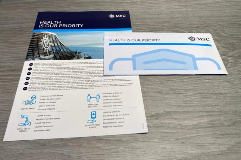 New face masks are provided each day in your cabin
