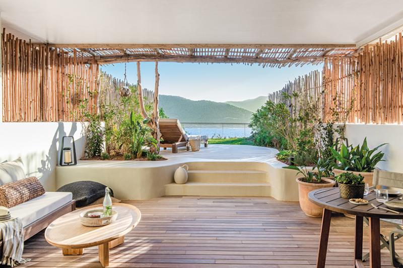 Room with private sundeck at the new Six Senses Ibiza