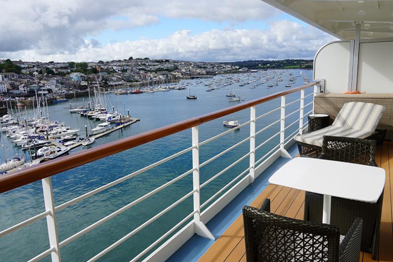 View from a suite as Splendor sailed the coastline of Devon and Cornwall