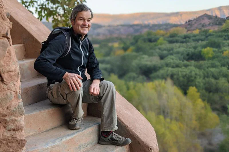 Writer Karl on morning mountain hike from Chez Momo hotel