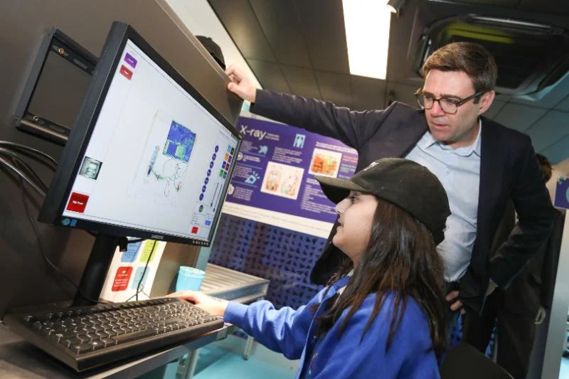 Greater Manchester mayor, Andy Burnham toured the new Aerozone facility