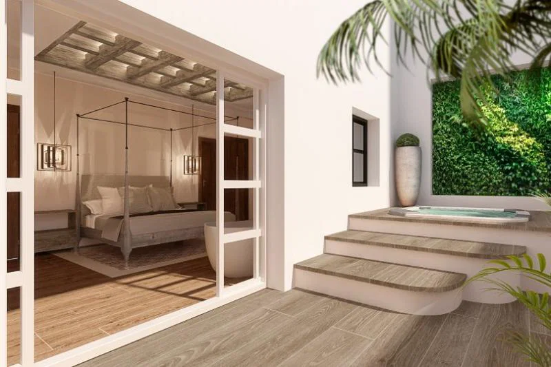 Some of the rooms will include a private garden area and Jacuzzi