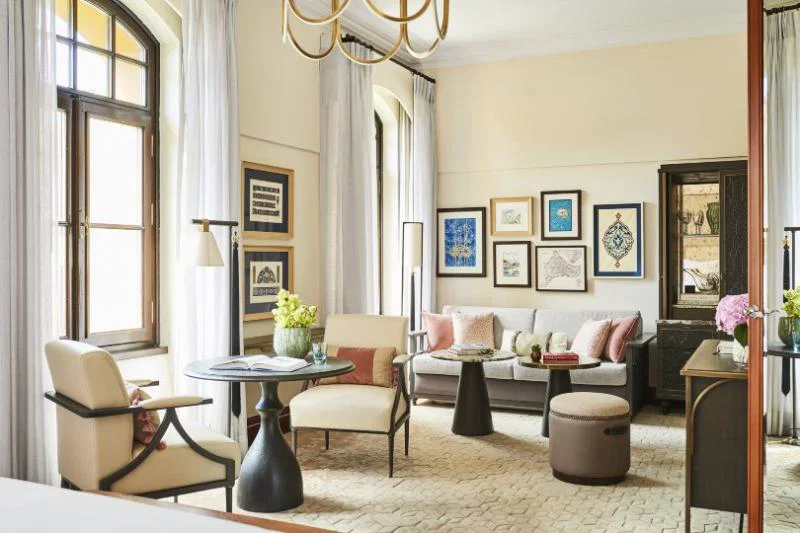 The property includes numerous spaces for guests to relax