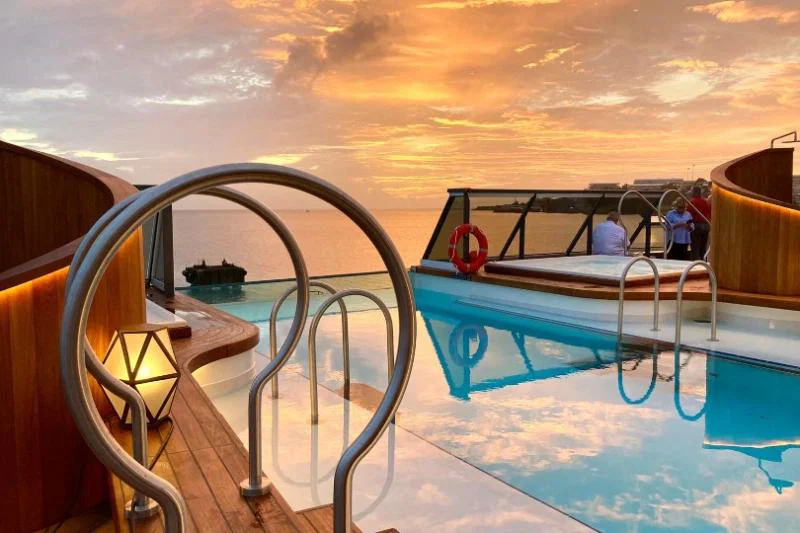 The infinity pool is a real stand-out feature, says Sharon