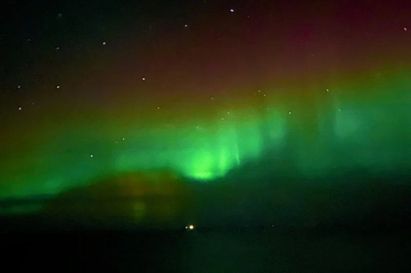 The northern lights as seen from onboard Polarlys