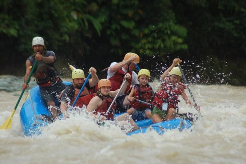 Families can try white water rafting when touring Costa Rica with Explore