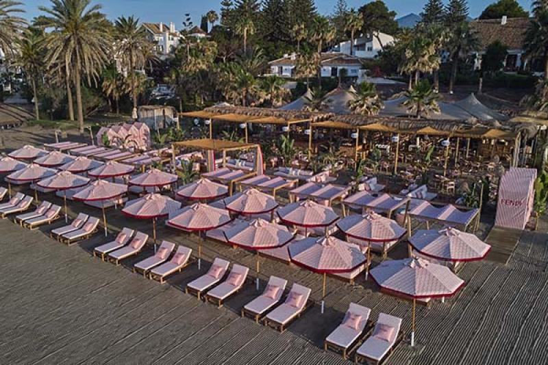 The Fendi beach club at the Puente Romano Beach Resort in Marbella
