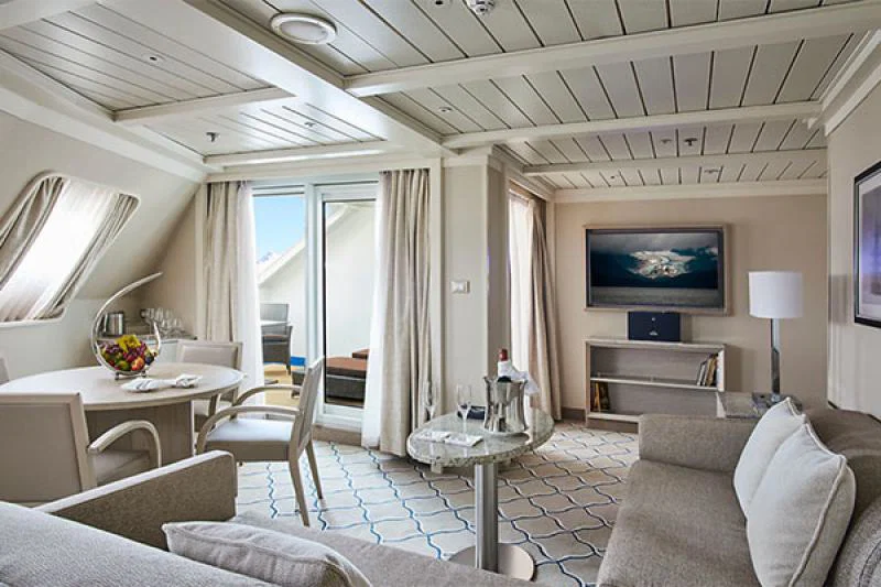 The Royal Suite on Silver Cloud, which offers pole-to-pole expedition itineraries