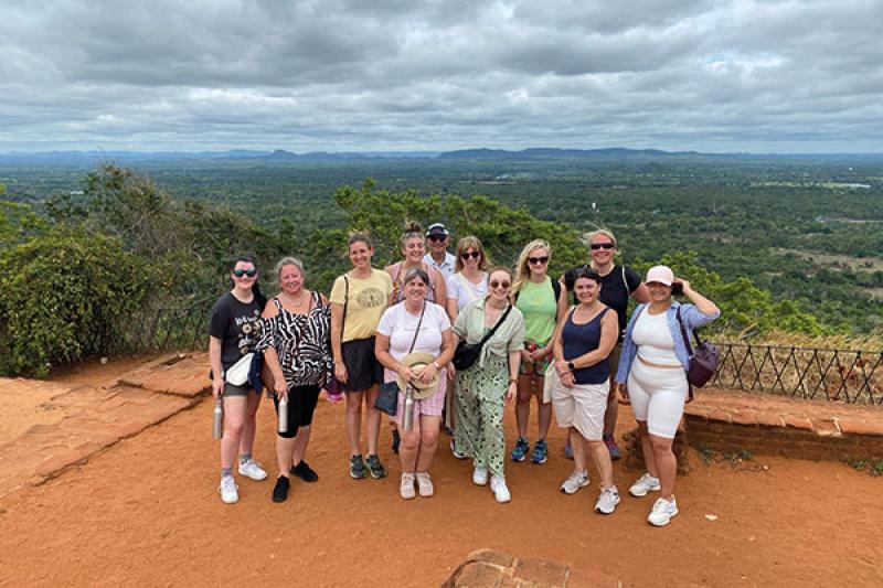 TTG's Madeleine Barber, fifth from right, with the Ambassadors in Sri Lanka 