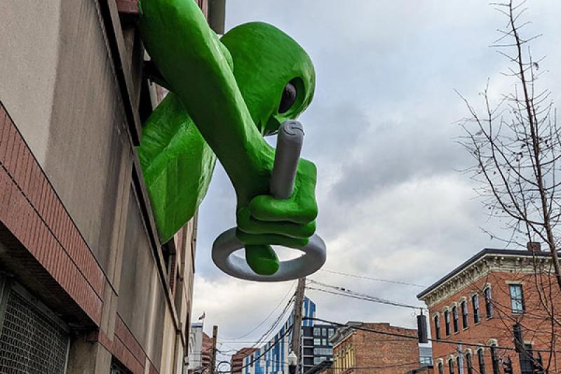 Clive the Alien is a popular local resident