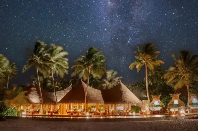 The Nautilus Maldives after dark