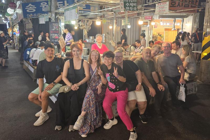 Intrepid's South Korea Real Food Adventure visits Netflix star Cho Yoon-sun in Gwangjang Market