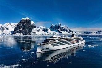 A Viking expedition ship in Antarctica